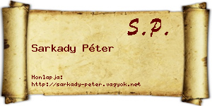 Sarkady Péter névjegykártya